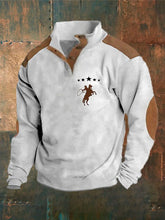 Men'S Contrast Stand Collar Sweatshirt