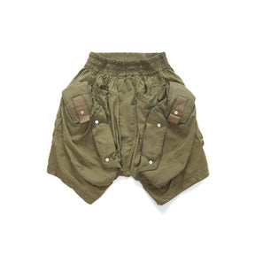 MULTI SNAP CARGO DENIM SHORTS - DRY WAX COATING