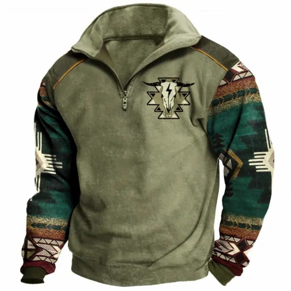 Men's Cowboy Lapel Sweatshirt