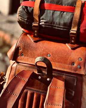 Handmade Leather, Waxed Backpack for Travel, Camping, Hunting, Bushcraft, Hiking