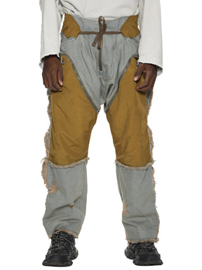 CONTRASTING PATCHWORK CARGO JEANS