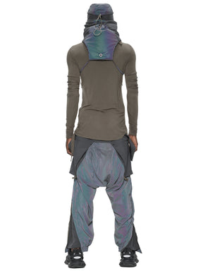 aurora reflective geo panel layered quilted snow pants