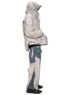 arctic aurora reflective geo panel layered quilted snow pants