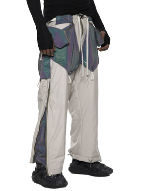 arctic aurora reflective geo panel layered quilted snow pants