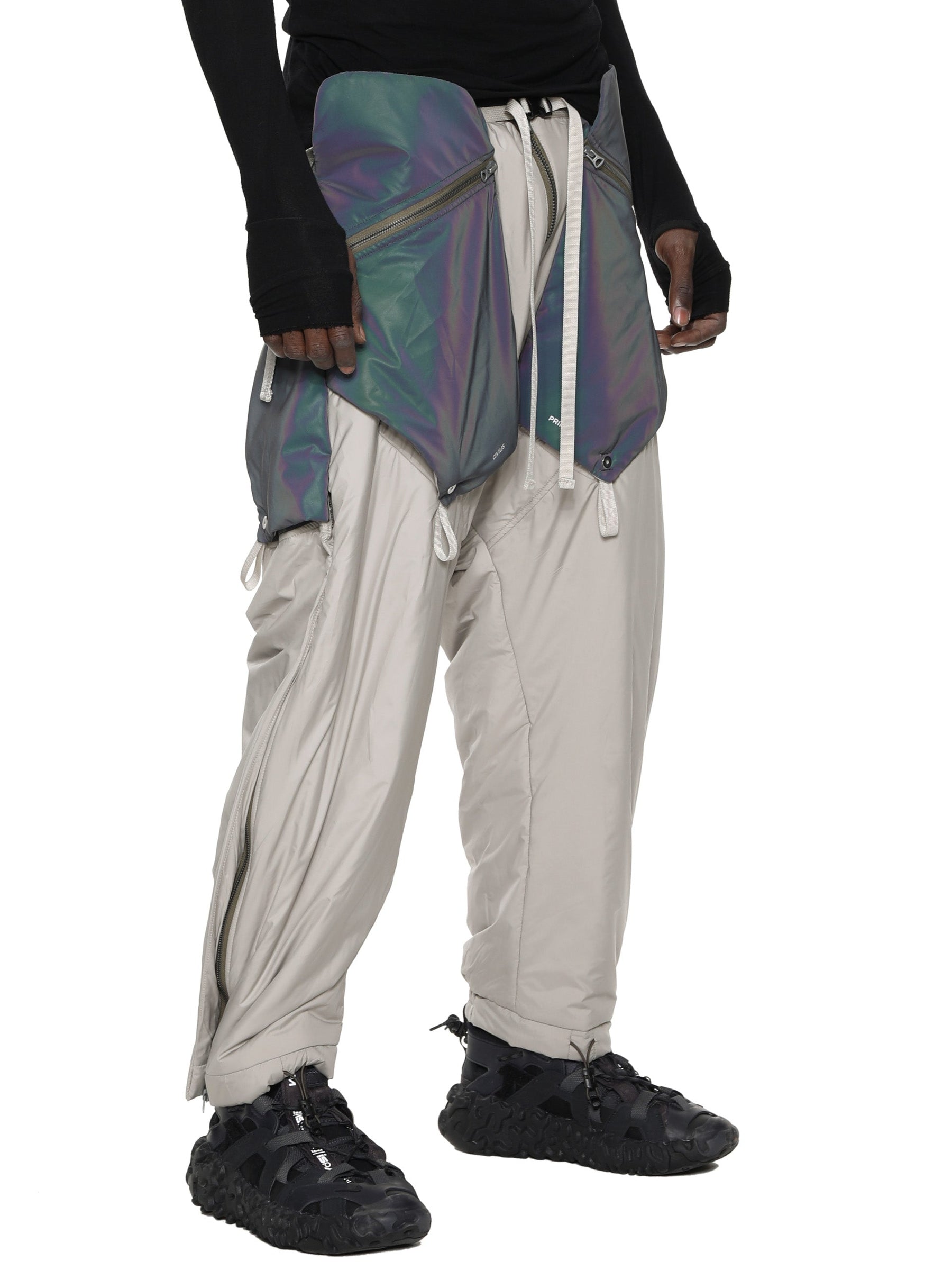 arctic aurora reflective geo panel layered quilted snow pants