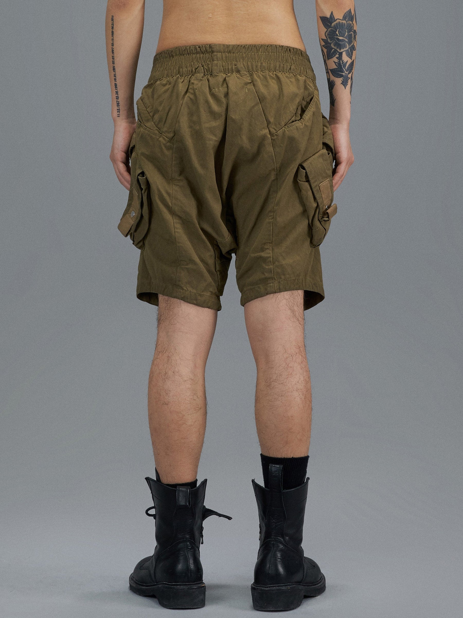 MULTI SNAP CARGO DENIM SHORTS - DRY WAX COATING