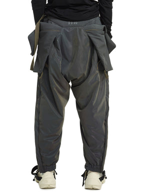 aurora reflective geo panel layered quilted snow pants