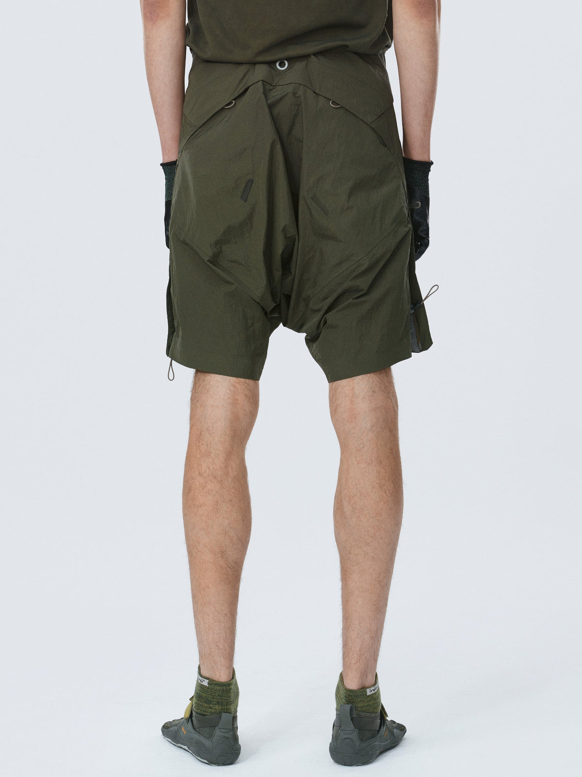 LPU / diagonal zipper split seam shorts