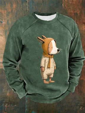 Men's Funny Cute Dog Print Casual Sweatshirt