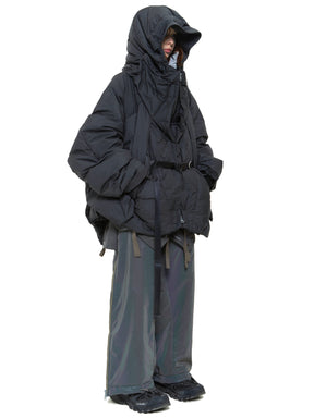 aurora reflective geo panel layered quilted snow pants