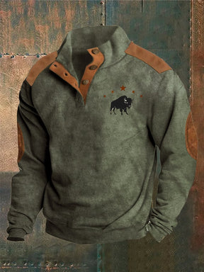 Retro Casual Western Print Sweatshirt