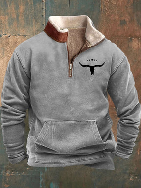 Men's Vintage Western Print Long Sleeve Sweatshirt