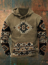 Men's Retro Ethnic Print Casual Hoodie