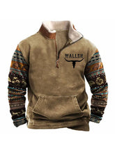 Men's Wallen Print Raglan Sleeves Polo Sweatshirt