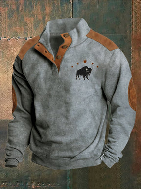 Retro Casual Western Print Sweatshirt