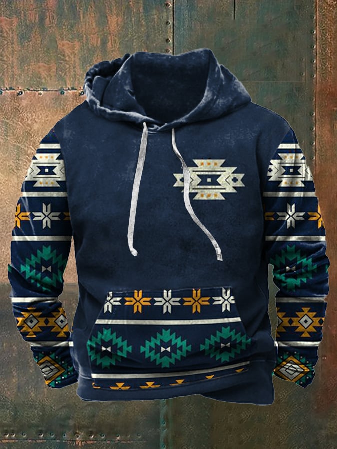 Fleece Fabric Western Print Hoodie