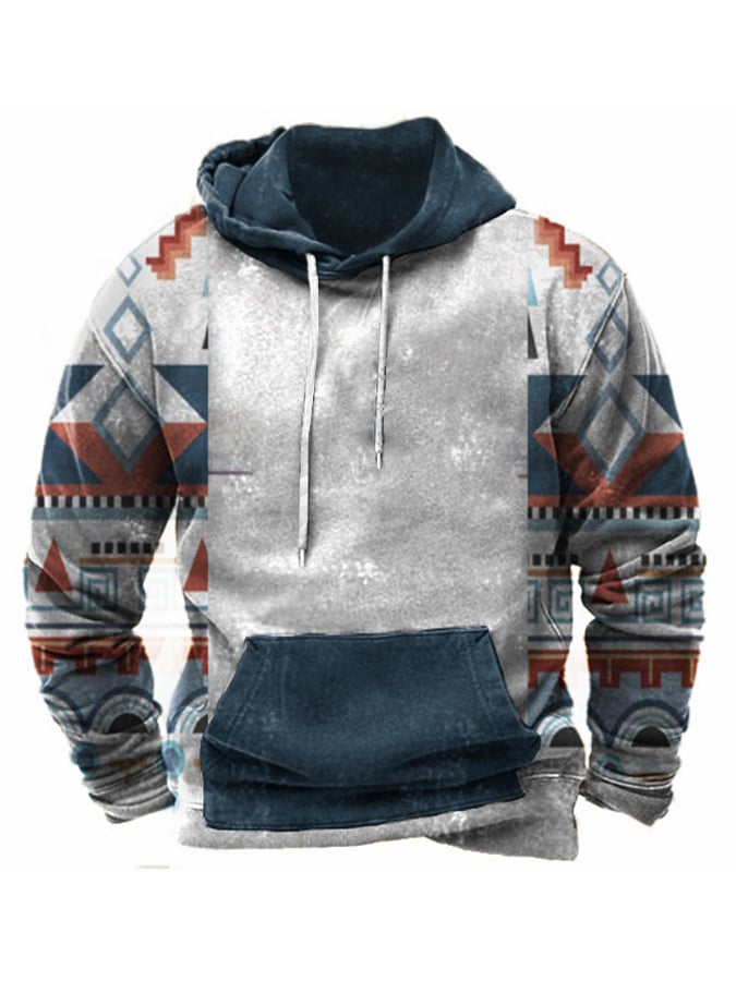 Fleece Fabric Western Print Hoodie