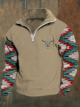 Men's Vintage Moose Creek Ethnic Lapel Sweatshirt