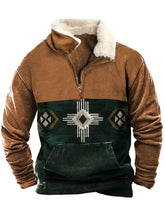 Men's Vintage Hooded Western Style Zip Top