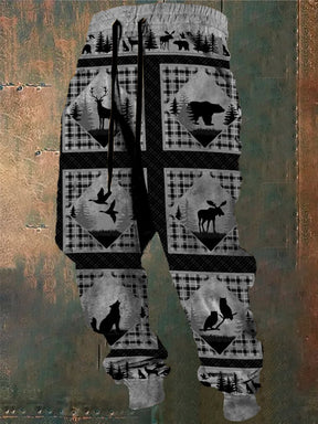 Casual Retro Western Style Printed Men's Pants