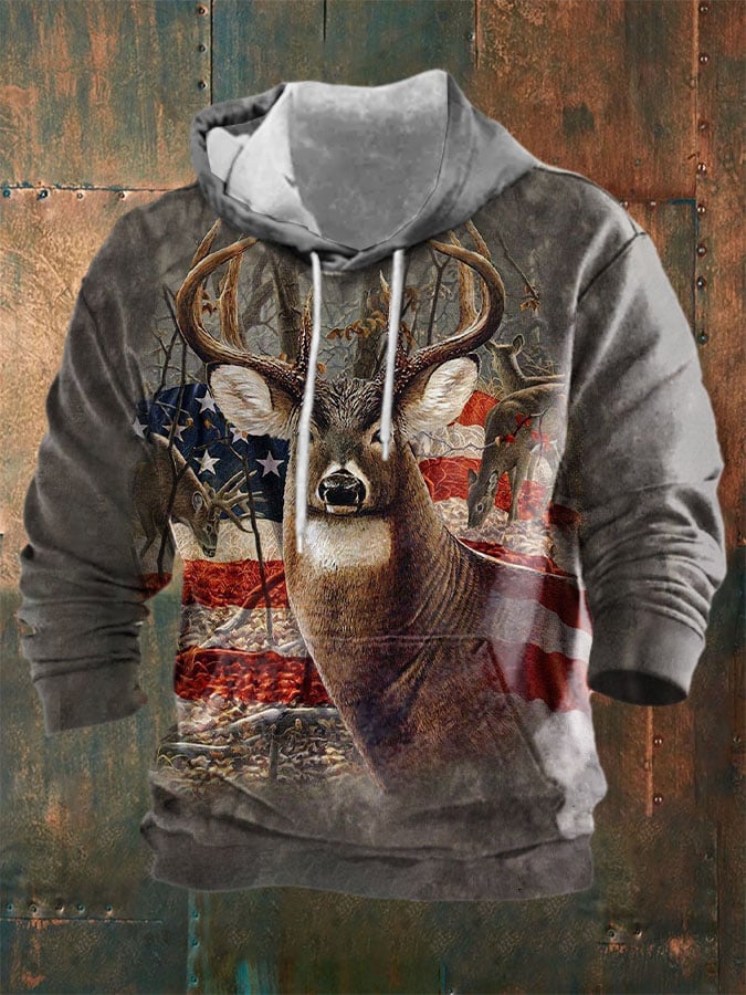 Men's Vintage Western Graphic Print Hoodie