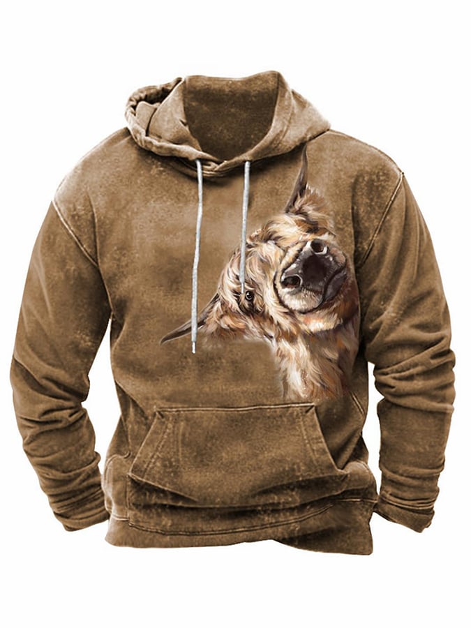 Fleece Fabric Western Print Hoodie