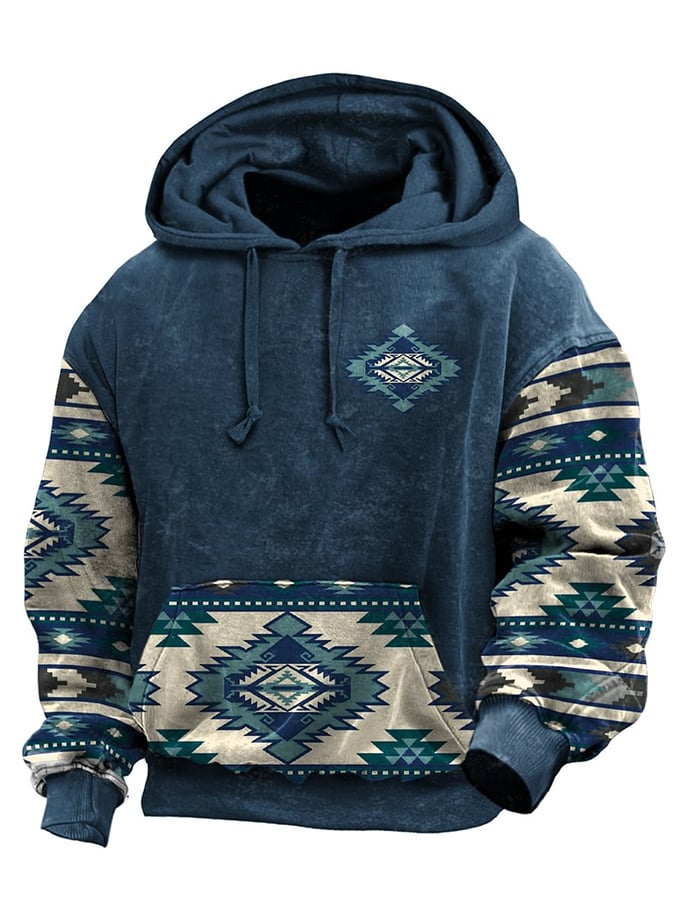 Men's Loose Retro Western Hoodie