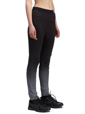 GRADIENT WHITE SPRAYED GEO-CUT LEGGING / BLACK