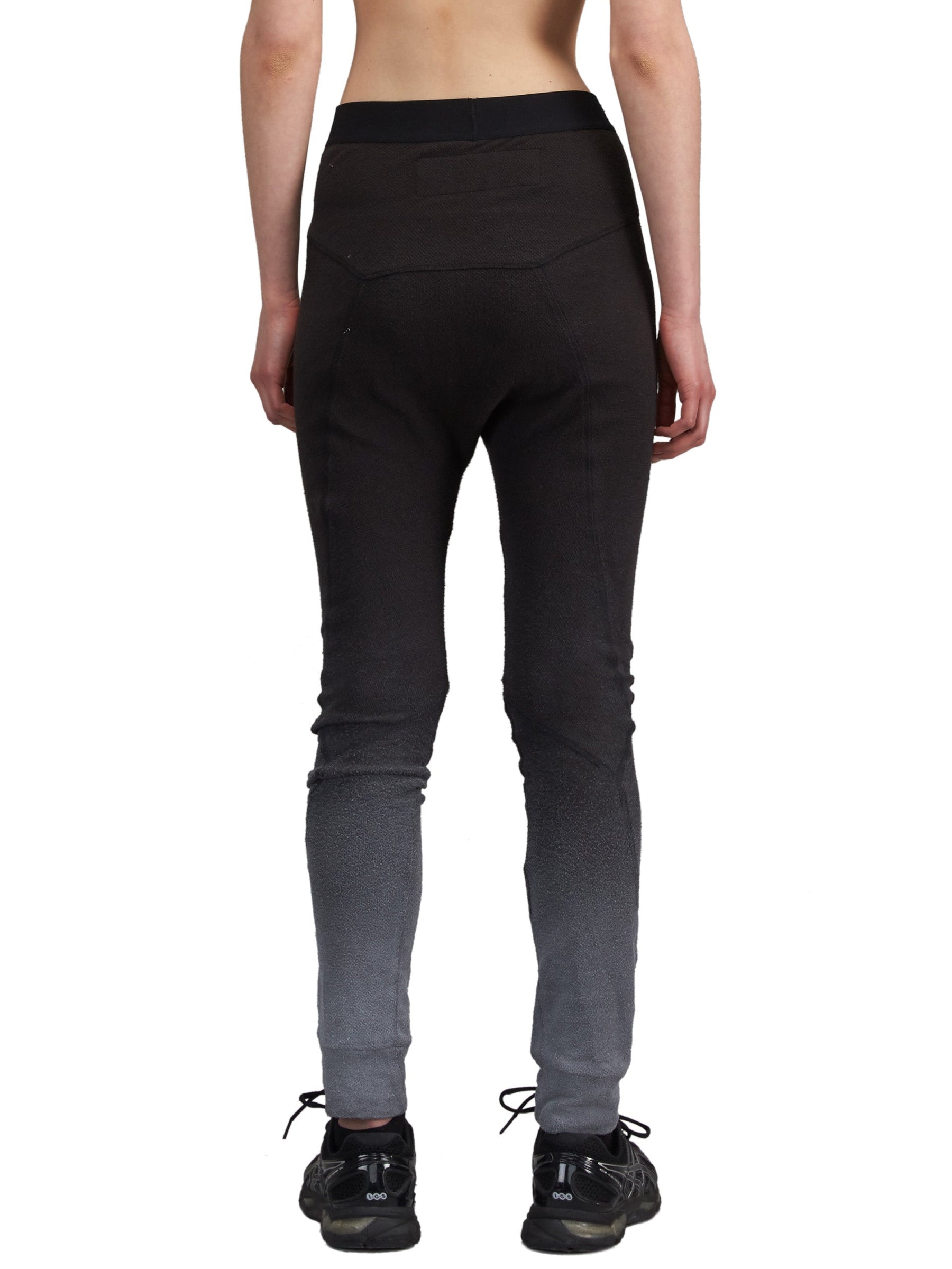 GRADIENT WHITE SPRAYED GEO-CUT LEGGING / BLACK