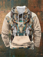 Men's Retro Ethnic Print Casual Hoodie