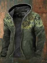 Casual Retro Western Style Printed Fleece Jacket