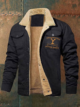 Men's retro western winter fleece jacket