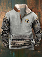 Men's retro western ethnic style printed casual sweatshirt