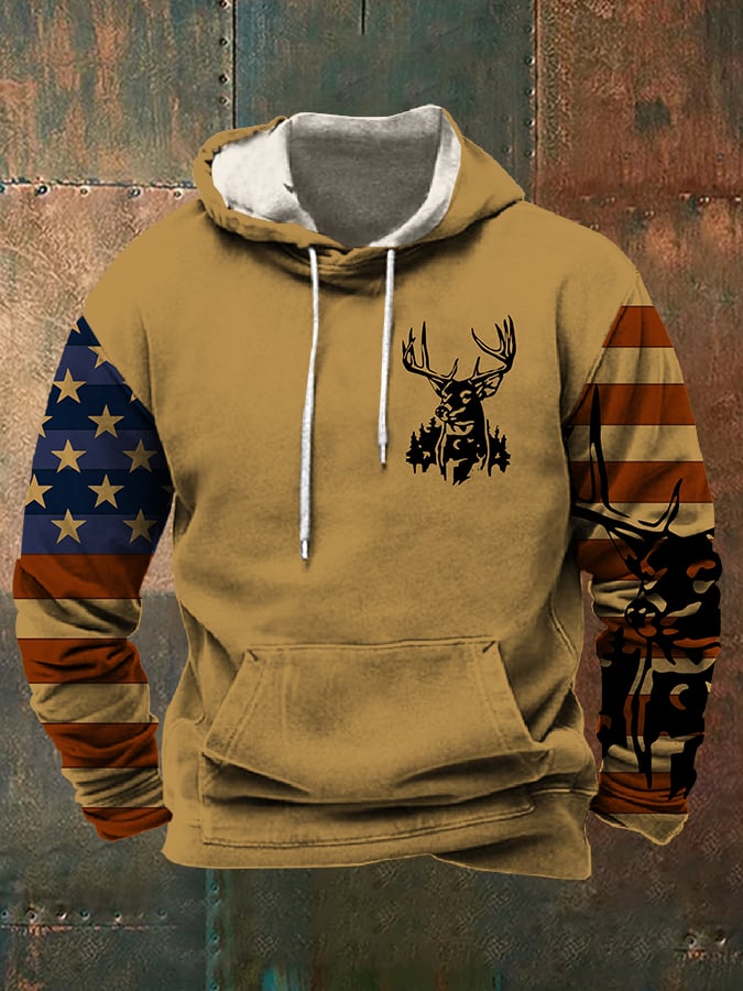 Fleece Fabric Western Print Hoodie