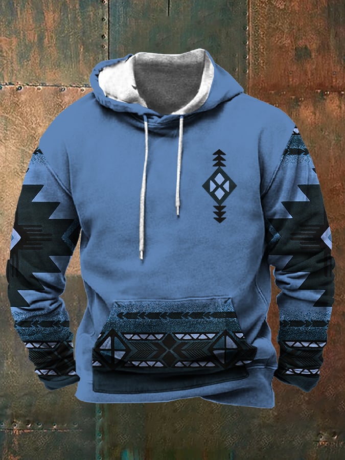 Fleece Fabric Western Print Hoodie