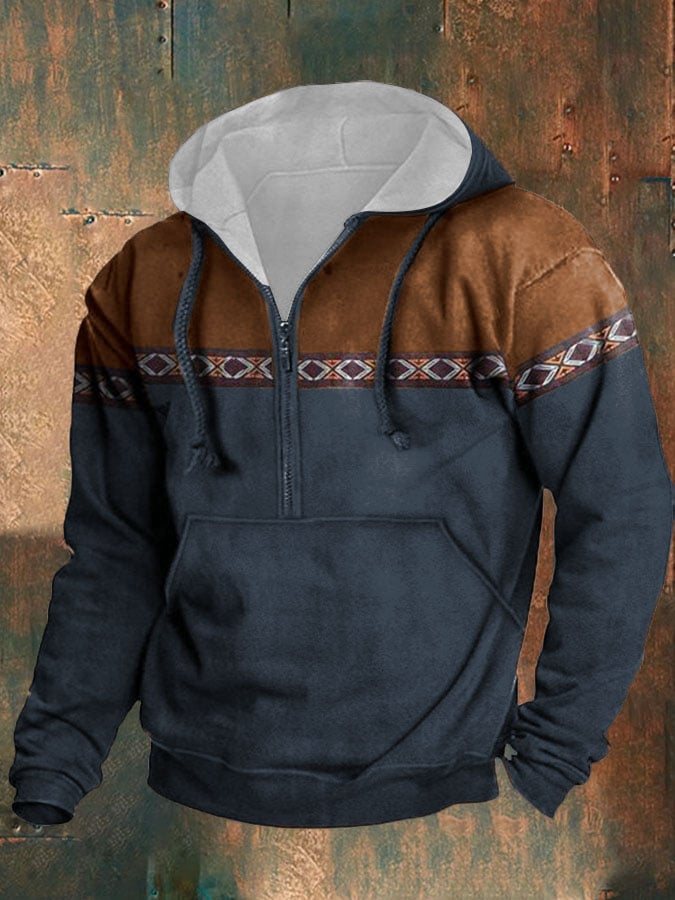 Men's Casual Button Collar Long Sleeve Sweatshirt