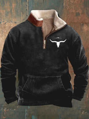 Men's Vintage Western Print Long Sleeve Sweatshirt