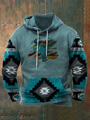 Fleece Fabric Western Print Hoodie