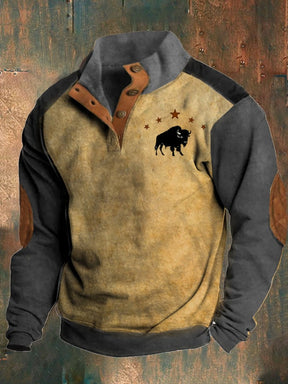 Retro Casual Western Print Sweatshirt