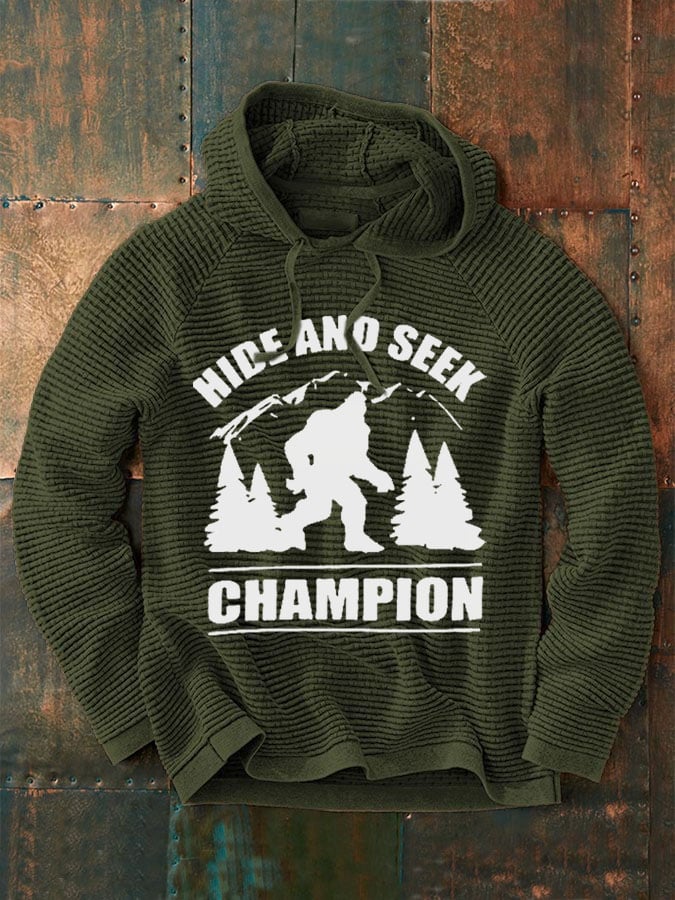 Men's Bigfoot Hide and seek Print Casual Hoodie