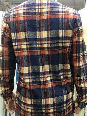 Men's Fashionable Retro Contrasting Plaid Design Warm Casual Sweatshirt