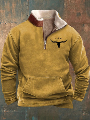 Men's Vintage Western Print Long Sleeve Sweatshirt