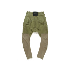 KNIT PATCHED LEGGING CARGO JEANS / MILITARY OLIVE