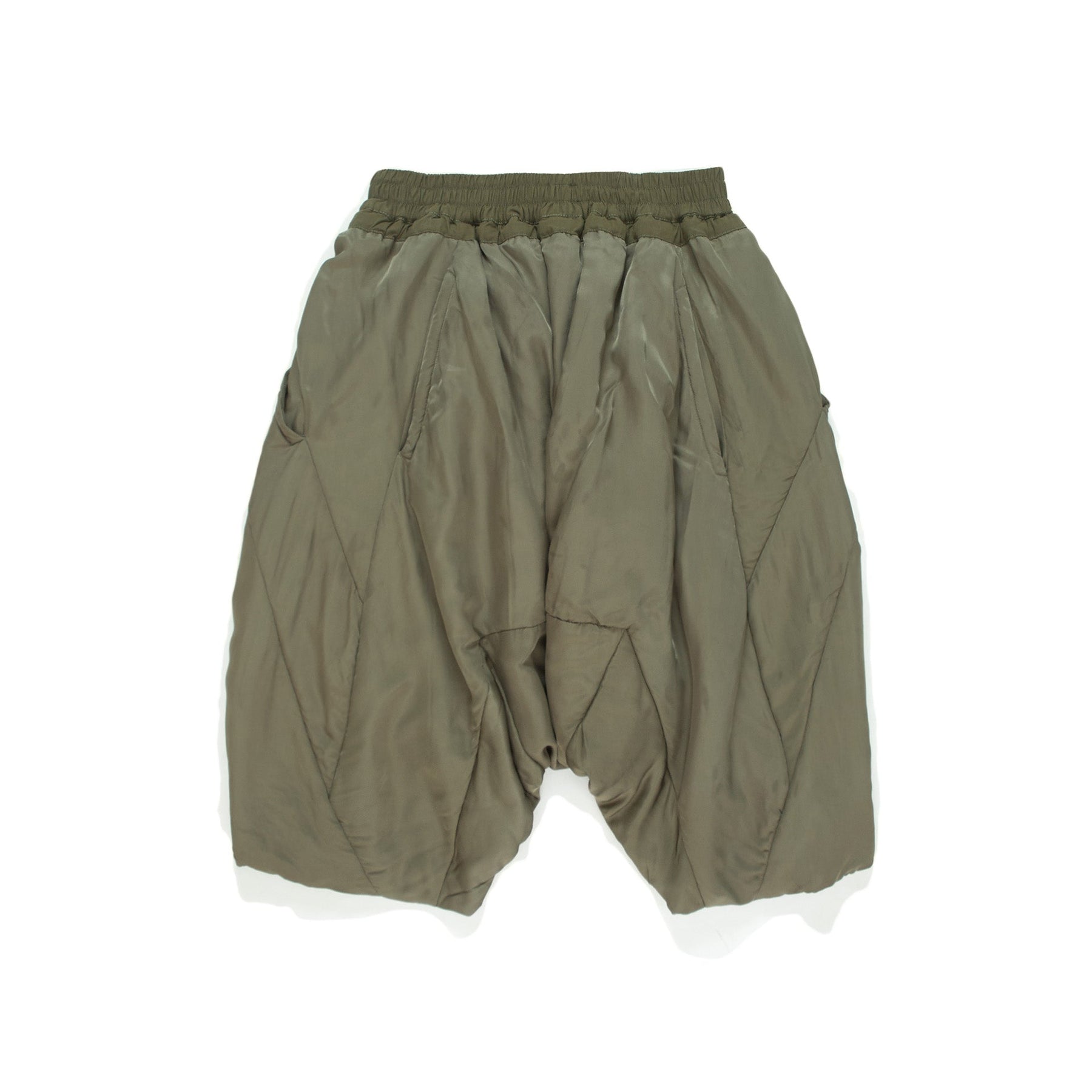 GEO-CUT DROP CROTCH PADDED CROPPED SHORTS