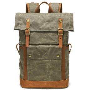 Waxed Cancas Backpack Waterproof for 15-inch Laptop