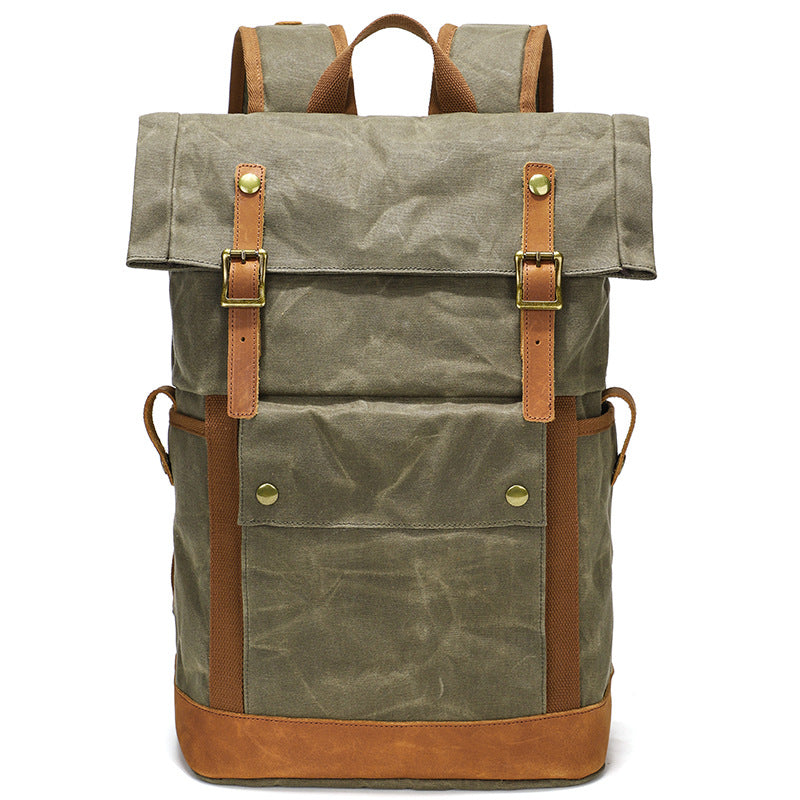 Waxed Cancas Backpack Waterproof for 15-inch Laptop