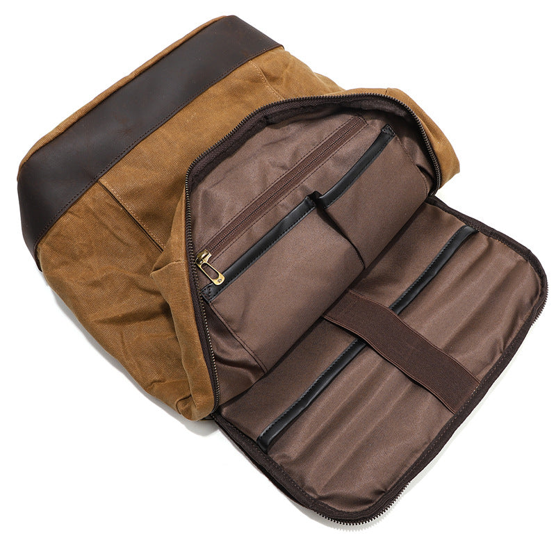 Waxed Canvas Backpack Waterproof for Camera Laptop