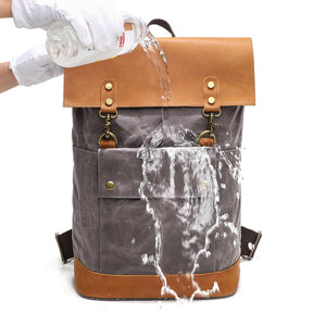 Waxed Canvas Backpack Waterproof for Camera Laptop