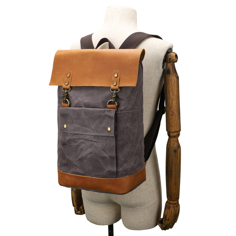 Waxed Canvas Backpack Waterproof for Camera Laptop