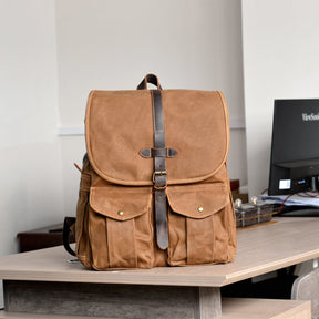 Waxed Canvas Backpack for 16 inch Laptop